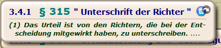 § 315 " Unterschrift der Richter " 