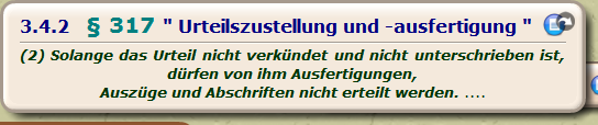 § 317 " Urteilszustellung und -ausfertigung " 