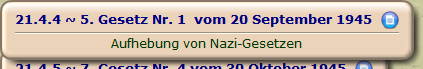 ~ 5. Gesetz Nr. 1 vom 20 September 1945